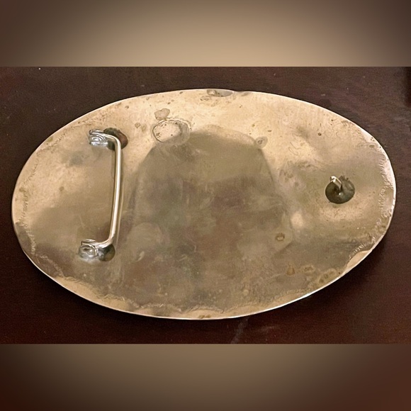 - Huge Vintage Silver Eagle  with Turquoise and Red Coral Belt Buckle - Picture 2 of 2